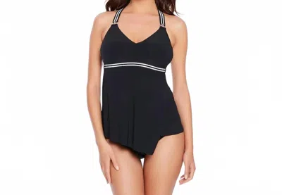 Magicsuit Borderline Stripe Carly Tankini In Black/white In Black