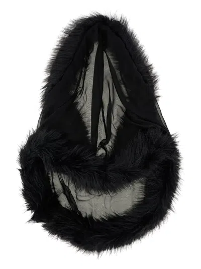 Dsquared2 Hooded Collar Scarves And Foulards Black In Black