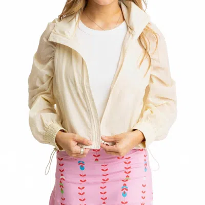 Karlie Solid Sport Jacket With Hood In Ivory In Neutral