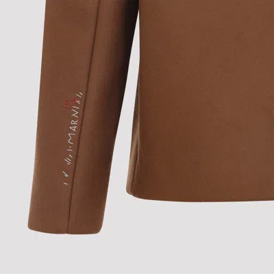 Marni Double Splittable Wool Felt Workwear Jacket In Brown