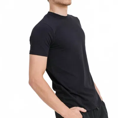 Mono B Cool Touch Cotton Blend Crewneck Essential Tee In Black In Black