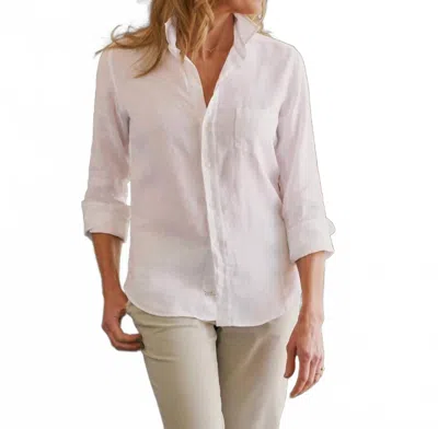 Frank & Eileen Barry Linen Tailored Button-up Shirt In White In White