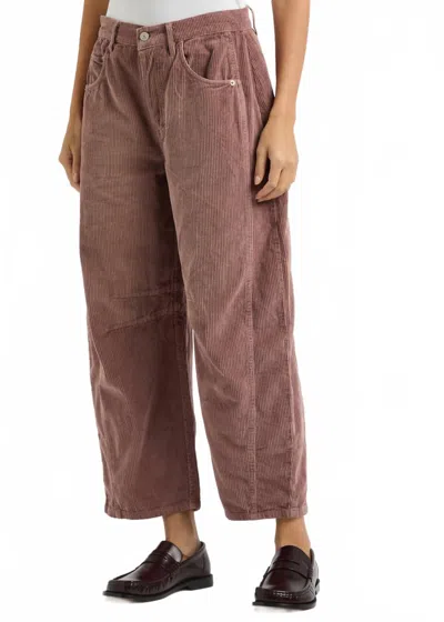 Free People Good Luck Cropped Corduroy Pants In Rose In Multi