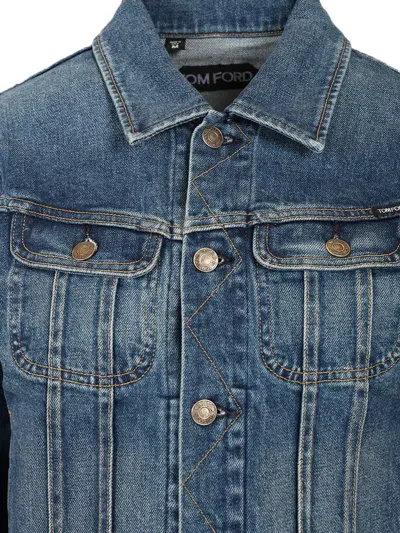 Tom Ford Japanese Stonewashed Denim Jacket Jackets Blue In Blue