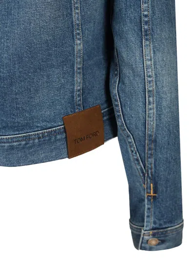 Tom Ford Japanese Stonewashed Denim Jacket Jackets Blue In Blue