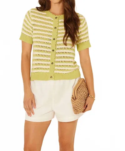 Bila77 Kinsley Cardigan In Pistachio/cream In Multi