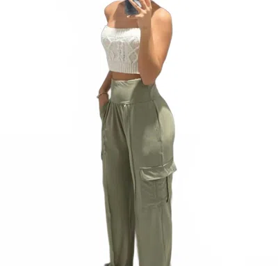 Rae Mode Buttersoft Cargo Pants In Olive Green In Green