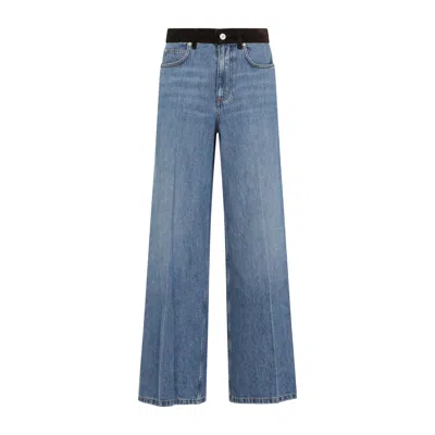 Marni 5-pocket Denim Trousers Contrast Waistband In Blue