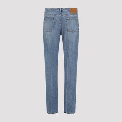 Marni Deep Blue Cotton Washed Bull Denim 5-pocket Jeans