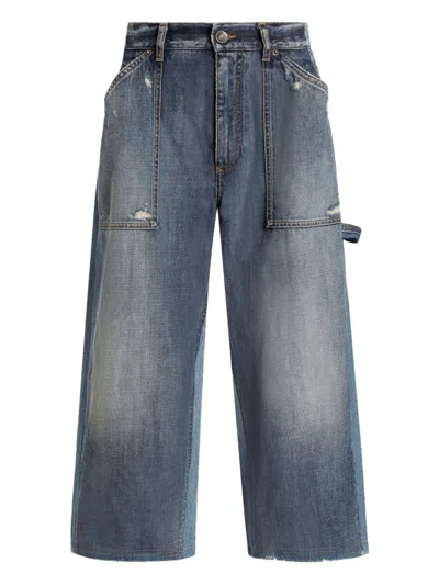 Dolce & Gabbana Distressed Denim Shorts In Blue