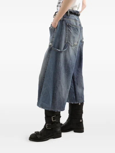 Dolce & Gabbana Distressed Denim Shorts In Blue