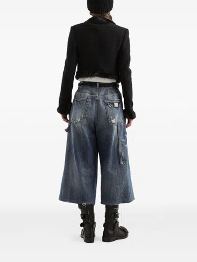 Dolce & Gabbana Distressed Denim Shorts In Blue