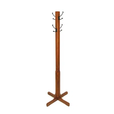Hivvago Wooden Coat Stand With X Frame Base And Metal Hooks, Oak Brown In Brown