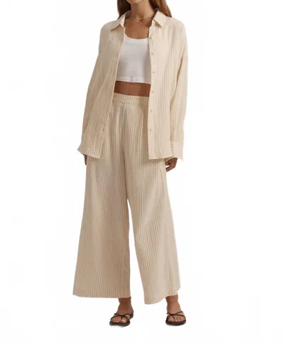Favorite Daughter Beach Walk Wide Leg Pant In Sand Stripe In Neutral
