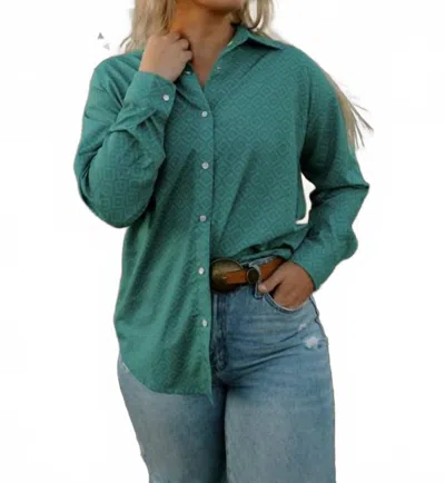 2flyco The Kingman Button Down Shirt In Turquoise In Green