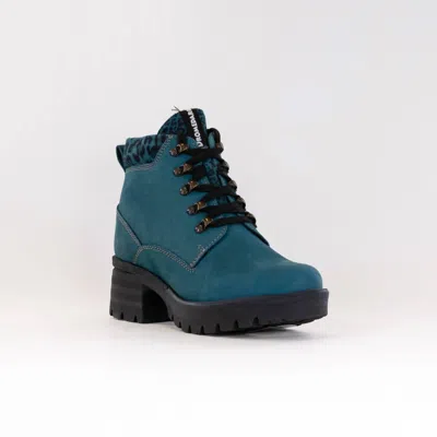 Dromedaris Women's Karlie Lace-up Ankle Boot In Teal/leo In Multi
