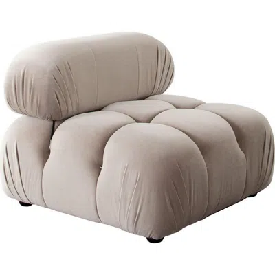 Hivvago Hito 37 Inch Armless Chair, Thick Cushioned Seat And Back, Brown Upholstery In Brown
