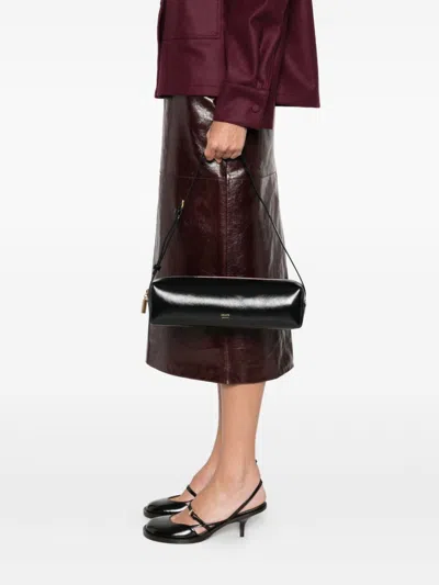 Khaite Kye Glossed-leather Shoulder Bag