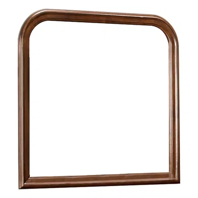 Hivvago Arched Molded Design Wooden Frame Mirror, Cherry Brown And Silver In Brown