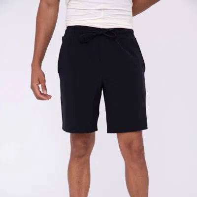 Mono B Active Drawstring Shorts With Zippered Pouch In Black In Black