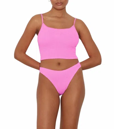 Hunza G Strap Bikini Set In Bubblegum In Pink