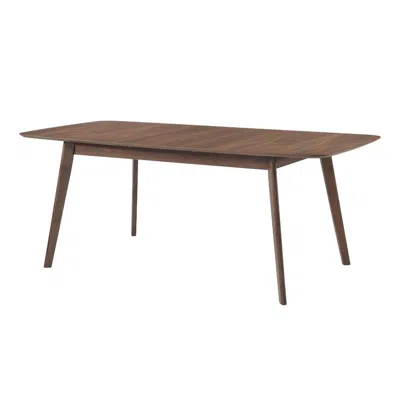 Hivvago Rectanglular Wooden Dining Table With Round Corners, Walnut Brown In Brown