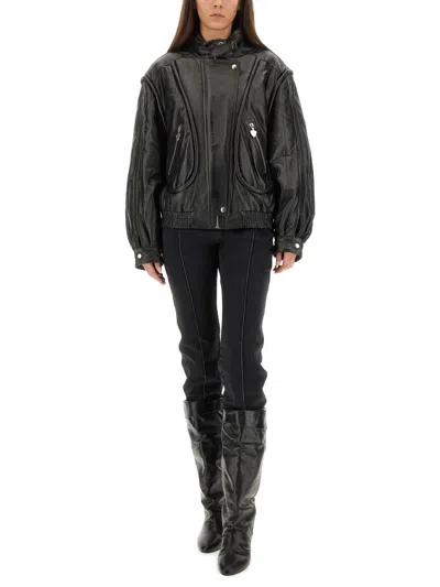 Isabel Marant High Collar Jacket Featuring Buckle Detail In Black