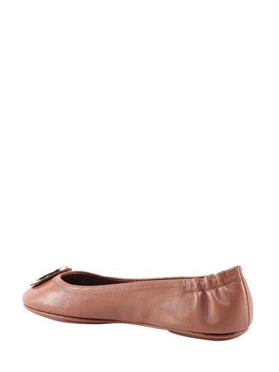 Tory Burch Leather Ballerinas In Brown