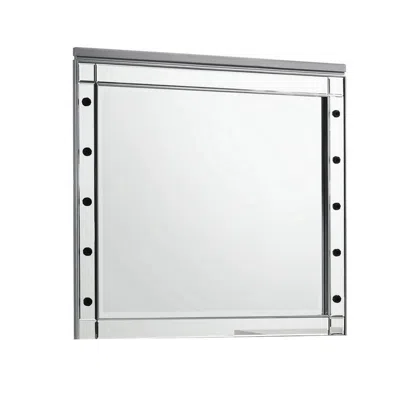 Hivvago Lee 37 X 40 Vanity Mirror, 10 Light Bulb Sockets, Modern Silver Wood Frame In Gray