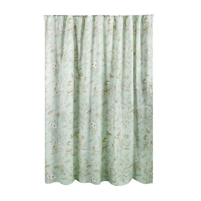 Hivvago Vola Shower Curtain, 72 Inch, Floral Pattern, Light Green Polyester In Green