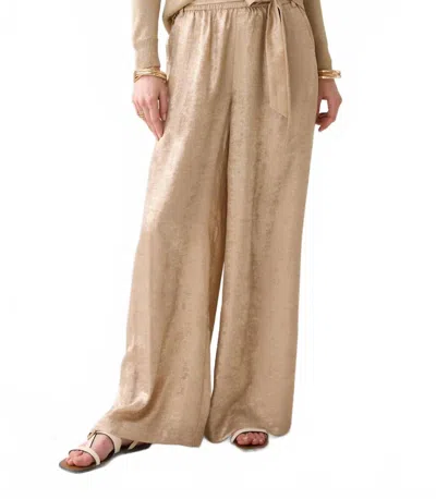Summum Lame Wide Leg Pant In Gold In Neutral