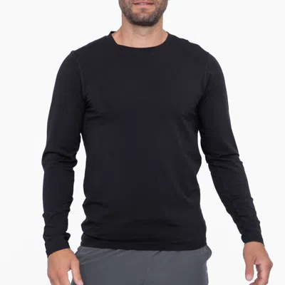 Mono B Pima Cotton Blend Long Sleeve Tee In Black In Black