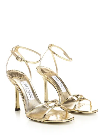 Jimmy Choo Leo Sandals Gold In Gold