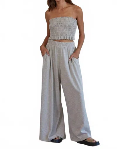 By Together Everitt Wide-leg Knit Pants In Gray In Gray