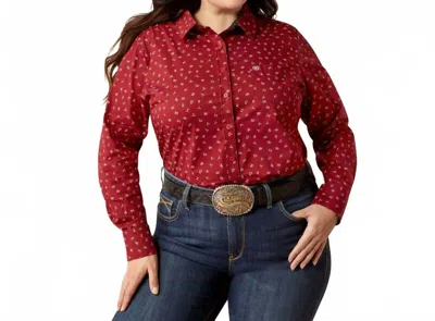 Ariat Kirby Gia Cattle Brands Long Sleeve Shirt In Red In Red