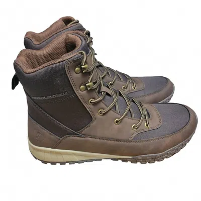Reserved Footwear New York Men's Faux Leather Lace-up Boot In Brown In Brown