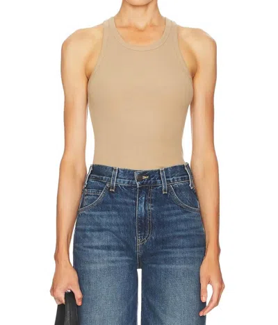 Éterne High Neck Fitted Tank Top In Taupe In Neutral