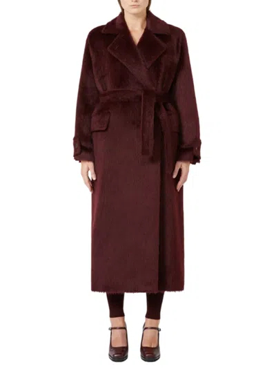Max Mara Lpaca-blend Oversized Long Coat In Brown