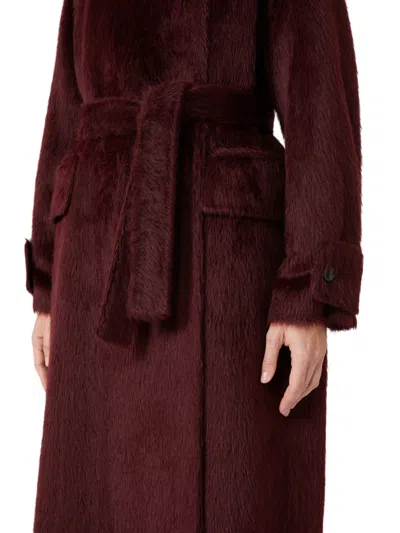 Max Mara Lpaca-blend Oversized Long Coat In Brown