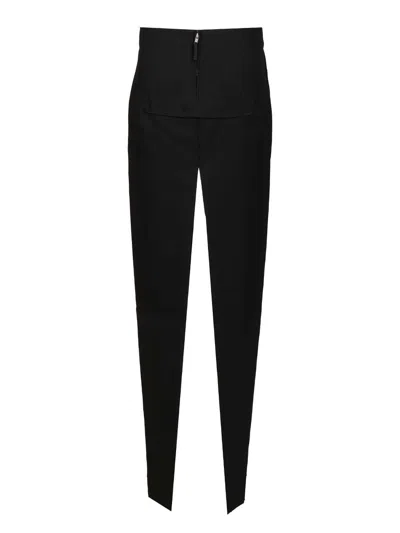 Rick Owens Concordians Sliced Wool Twill Skirt In Black
