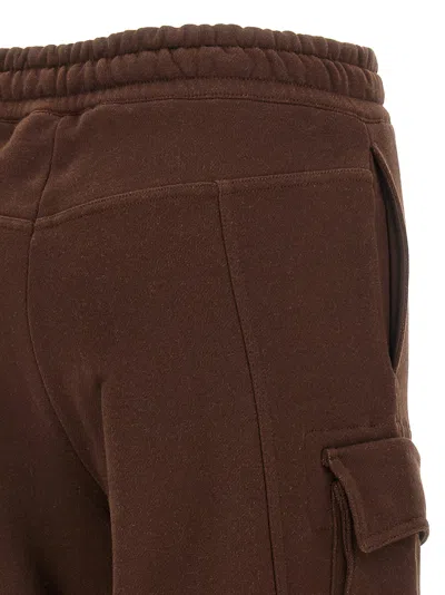 Attico Cotton Jersey Cargo Sweatpants In Brown