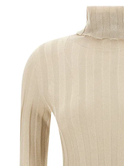 Fabiana Filippi Lurex Sweater Sweaters And Cardigans Gold In Animal Print