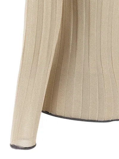 Fabiana Filippi Lurex Sweater Sweaters And Cardigans Gold In Animal Print