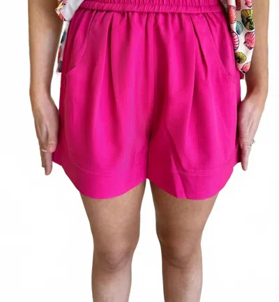 Joy Joy Jessica Elastic Waist Short In Lipstick In Animal Print