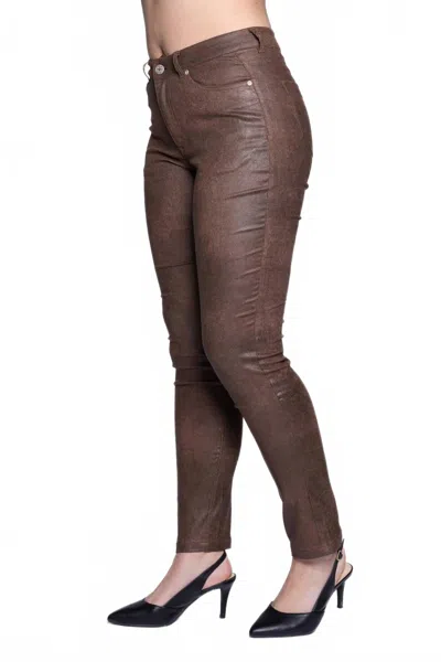 Carreli Jeans Slim Leg Pentalon Jambe Pants In Cocoa Brown In Black