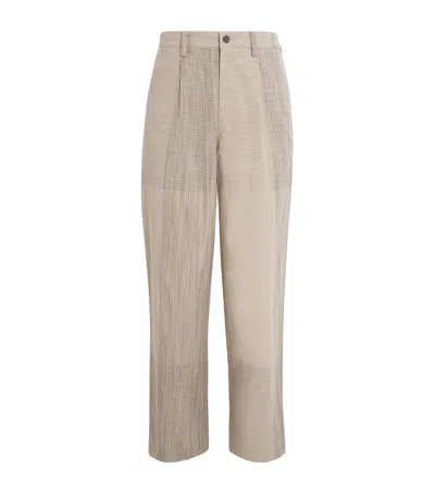 Issey Miyake Kasuri Straight Trousers In Animal Print