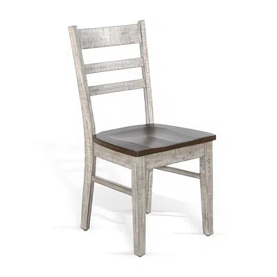 Hivvago Camie Dining Chair Set Of 2, Ladderback Design, Gray Mahogany Wood In Gray
