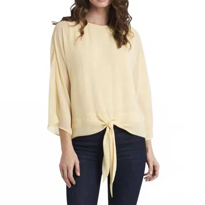 Vince Camuto Long Sleeve See-through Blouse In Misted Yellow In Multi
