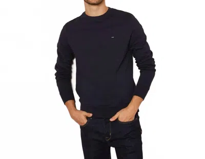 Eden Park Plain Knit Jumper Sweater In Dark Blue In Blue