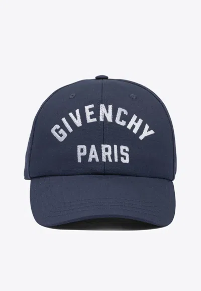 Givenchy Round Visor Cap With Prominent Logo In Blue